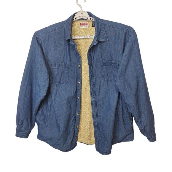 Wrangler Mens Shirt Jacket Shacket Size XL Sherpa Lined Heavy Western Pockets - Picture 1 of 13